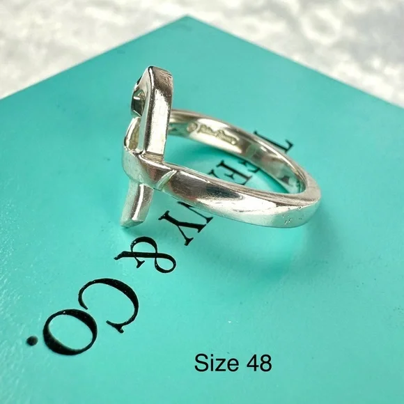 Tiffany & Co Paloma Picasso heart ring size 48 BEAUTIFUL 925 silver - Picture 2 of 12
